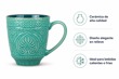 TAZA C/DISEÑO RELIEVE CERAMICA (X1PCS)