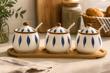 SET 3PCS FRASCOS C/DISEÑO - CERAMICA