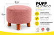 PUFF CIRCULAR C/ BASE MADERA