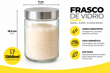 FRASCO VIDRIO C/TAPA 1300ML