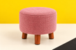 PUFF CIRCULAR C/ BASE MADERA