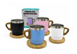 TAZA 180ML ACERO INOX. C/ PLATO BAMBU