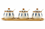 SET 3PCS FRASCOS C/DISEÑO - CERAMICA