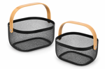 CANASTO ORGANIZADOR METAL C/ BAMBU