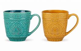TAZA C/DISEÑO RELIEVE CERAMICA (X1PCS)