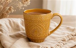 TAZA C/DISEÑO RELIEVE CERAMICA (X1PCS)