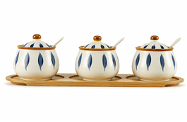 SET 3PCS FRASCOS C/DISEÑO - CERAMICA