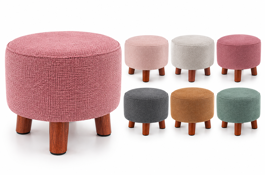 PUFF CIRCULAR C/ BASE MADERA