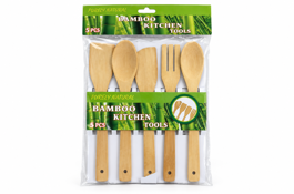 SET UTENSILLOS DE BAMBOO X5PCS