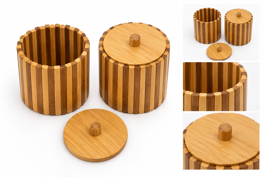 ORGANIZADOR CIRCULAR C/ TAPA - BAMBU